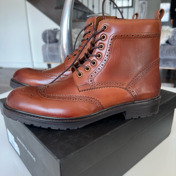 SAKS FIFTH AVENUE
Arrezzo Wingtip Leather Ankle Boots - Picture 4 of 6